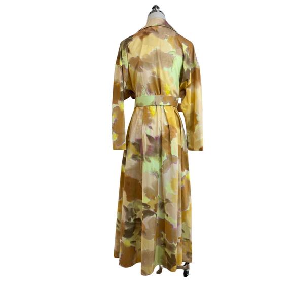 Exquise Brooklyn Dress Watercolor Belted Cotton Yellow Orange Pastels - Picture 15 of 17